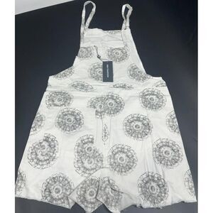 OneTeaspoon NWT The Cymatic‎ Pini Denim Playsuit in White/Gray in Size XL
